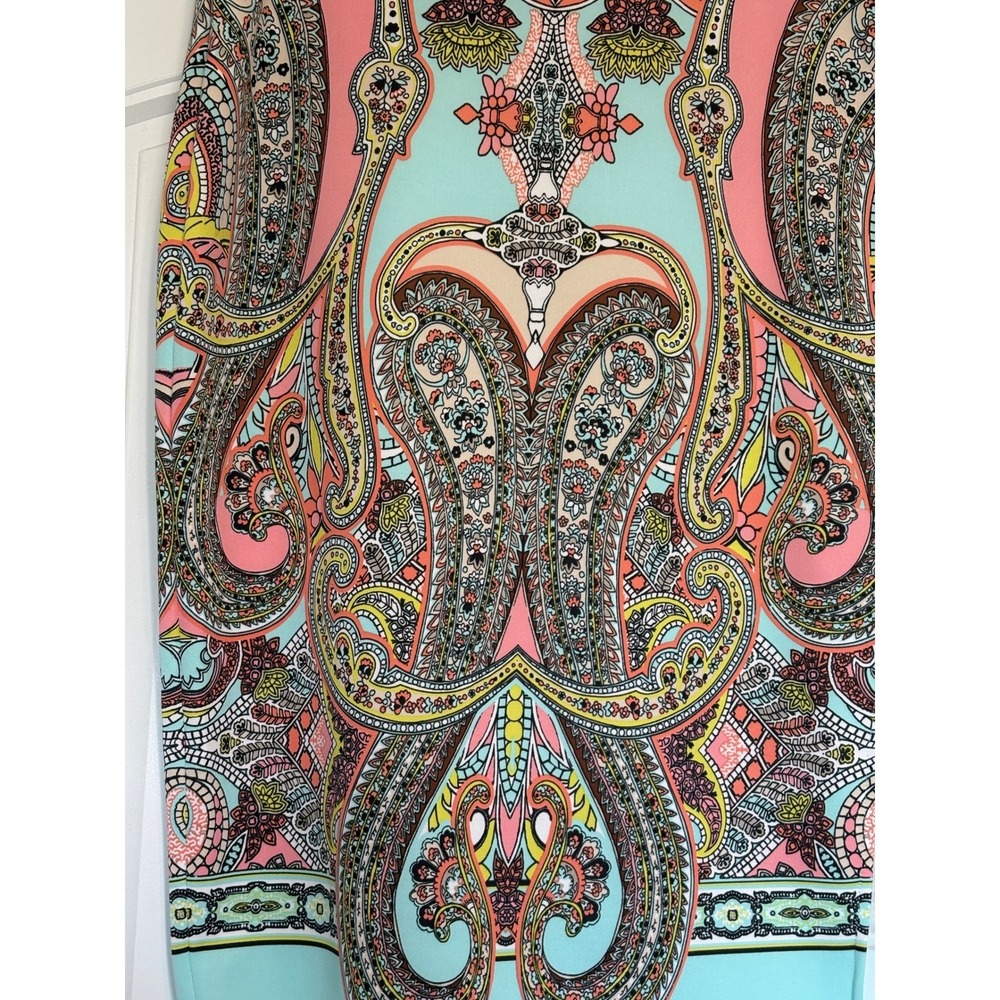 Bisou Bisou Michele Bohbot Bohemian Paisley Pencil Skirt Large NWT - Picture 2 of 10